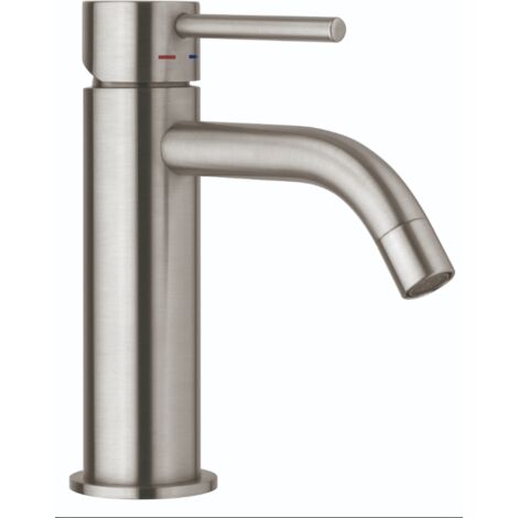 Miscelatore lavabo Steel Looking Paffoni serie Light LIG071ST  Ottone - Steel looking