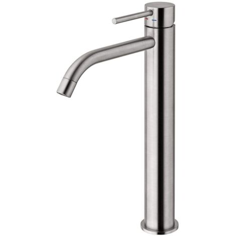 Miscelatore lavabo alto colore acciaio spazzolato senza scarico Paffoni Light LIG081ST Steel Looking
