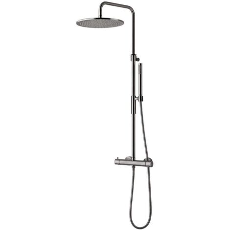 Colonna doccia regolabile Paffoni Birillo ZCOL646KLIQST  Metallo - Steel looking