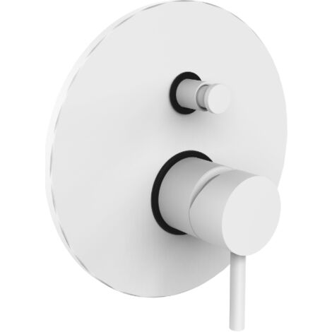 Miscelatore doccia ad incasso con due uscite bianco opaco Ø 200 mm Paffoni serie Light LIG015BO  Ottone - Bianco Opaco