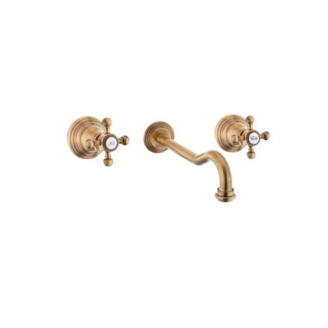 Batteria lavabo ad incasso 3 fori bronzato Paffoni serie Belinda-Melissa FBLV003BR Ottone - Bronzato