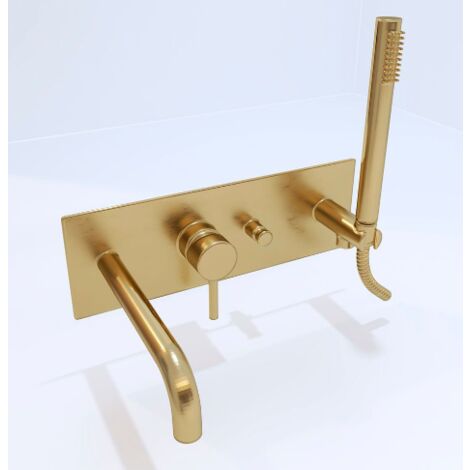 Miscelatore ad incasso Honey Gold Spazzolato per vasca Paffoni serie Light LIG001HGSP Ottone - Honey Gold Spazzolato