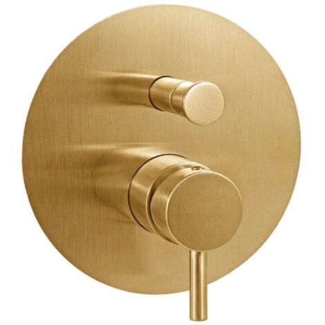 Miscelatore doccia Honey Gold Spazzolato ad incasso con due uscite Ø 200 mm Paffoni serie Light LIG015HGSP  Ottone - Honey Gold Spazzolato