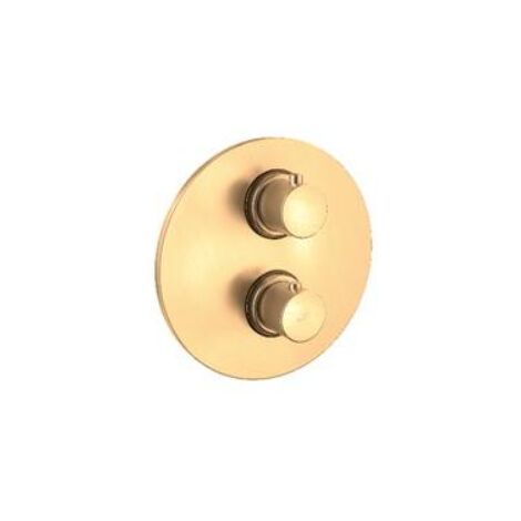 Miscelatore termostatico Honey Gold Spazzolato doccia ad incasso, piastra in metallo Ø200 mm Paffoni serie Light LIQ013HGSP Ottone - Honey Gold Spazzolato (1/2)