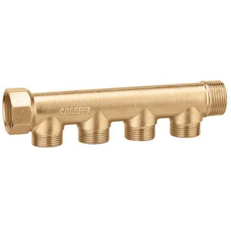 Collettore semplice, componibile 3/4" 3 derivazioni, 1/2" M Caleffi 349130  3/4” - 3