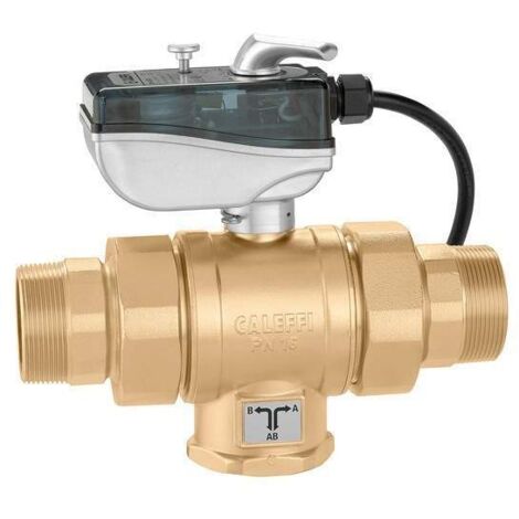 Valvola a sfera motorizzata a tre vie con foratura a "T" Caleffi 638T 230V - 3/4"