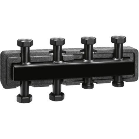 Collettore per impianti di riscaldamento e condizionamento, con coibentazione. 2+1 derivazioni Caleffi 550221 Nero (1/2)