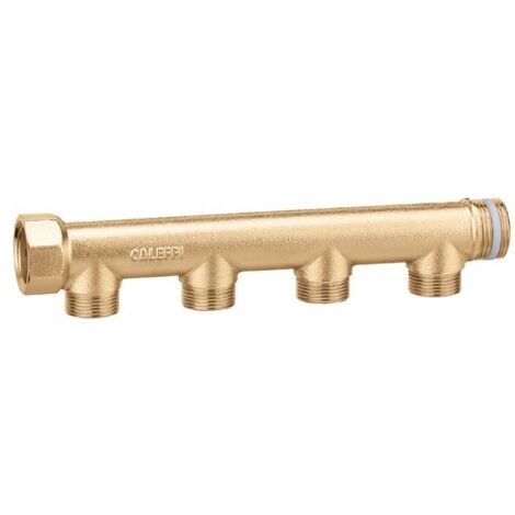 Collettore semplice e componibile 1 1/4", 4 derivazioni. Per impianti di riscaldamento e condizionamento Caleffi 350740 1 1/4” - 4 (1/2)