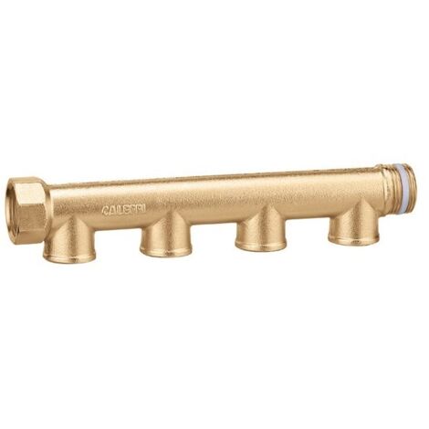 Collettore semplice, componibile 1" 4 derivazioni, 1/2" F Caleffi 592647 1” - 4