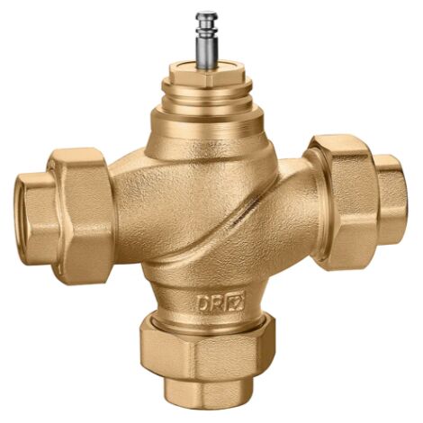 Valvola di regolazione a tre vie, filettata, a globo. DN 20, attacco Rp 3/4" Caleffi 636510  20 - Rp 3/4"
