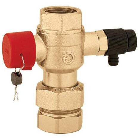 Valvola a sfera per intercettazione vasi di espansione, con rubinetto di scarico. 1 1/4" Caleffi 558070 1 1/4”