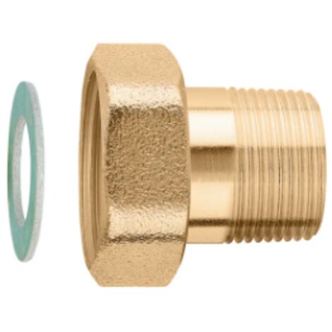 Bocchettone a sede piana completo di guarnizione, attacco 1"F-3/4"M Caleffi R59788  1"F
