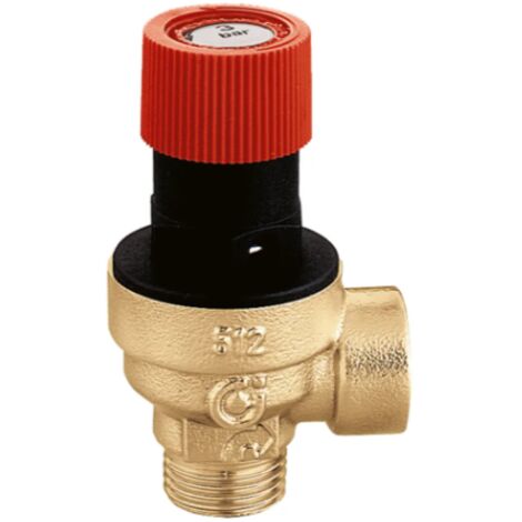 Valvola di sicurezza ordinaria certificata, attacchi maschio-femmina. Taratura 2 bar Caleffi 514420  2 bar