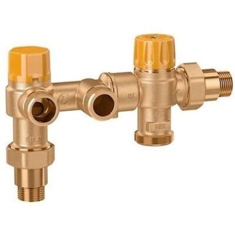Kit di collegamento bollitore solare con caldaia, con integrazione termica, senza copertura protettiva. Caleffi 262342  Ottone