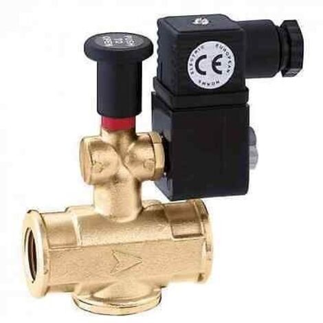 Elettrovalvola gas normalmente aperta, con riarmo manuale. Attacco Rp 1"F Caleffi 854026  1"F