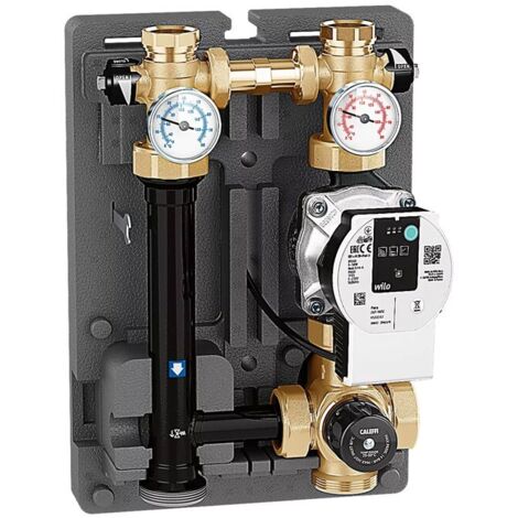 Gruppo di regolazione termostatica per impianti di riscaldamento, DN 25. Regolazione temp. 25-50 °C Caleffi 166600HE3  Nero
