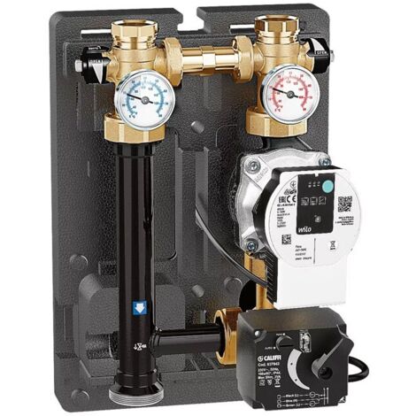 Gruppo di regolazione motorizzato (230V) per impianti di riscaldamento e condizionamento, DN 25. Caleffi 167652HE3 Nero