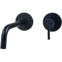 Paffoni Light - Miscelatore ad incasso per lavabo, con corpo incasso, montaggio a 2 fori, nero opaco LIG104NO70