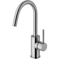 Miscelatore Lavabo Paffoni LIG075ST Con Scarico Automatico - Serie LIGHT, Finitura Steel Looking
