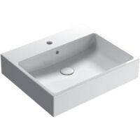 Lavabo in ceramica 60x50 cm Globo STONE SCQ62BI Bianco - Ceramica