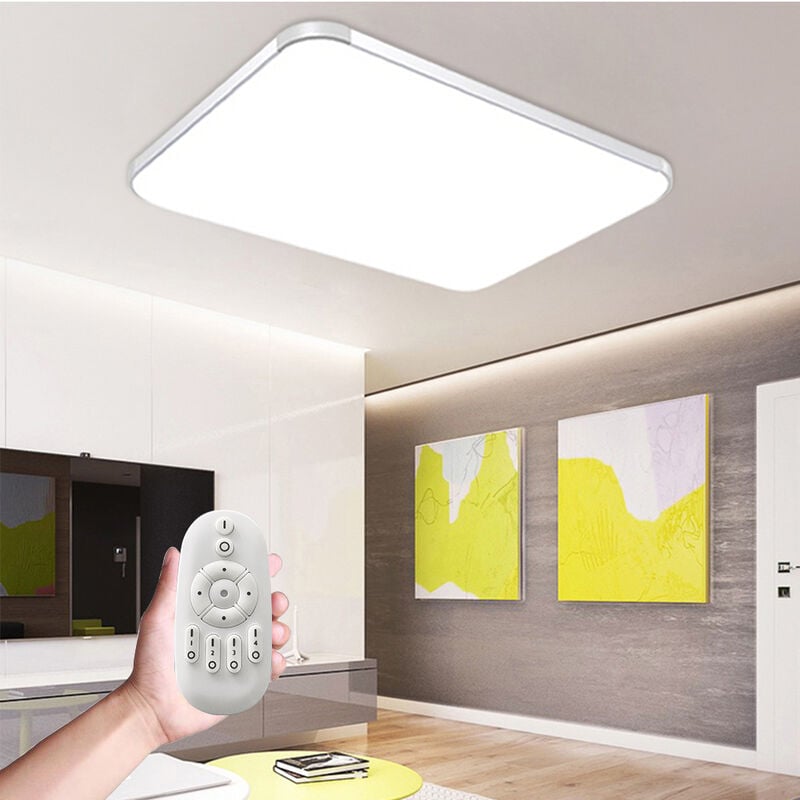 AUFUN 72W LED Deckenleuchte Dimmbar Deckenlampe Schlafzimmer, Kinderzimmer, Küche, Büro, für Flur, Fernbedienung Innen Bad, IP44 Lampe mit Wohnzimmer