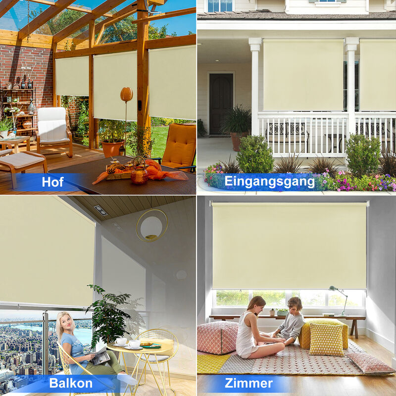 YARDIN Seitenzugrollo Für Balkon & Terrasse – 140x140 Cm, Anthrazit, 100% Verdunkelnd, UV-Schutz – Einfach Montierbar Mit Klemmsystem