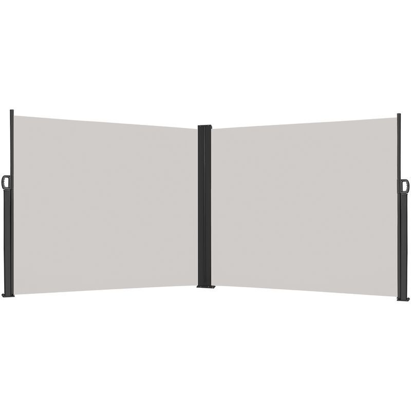 AUFUN Seitenmarkise Ausziehbar 160 x 600 cm Doppel Sonnenschutz