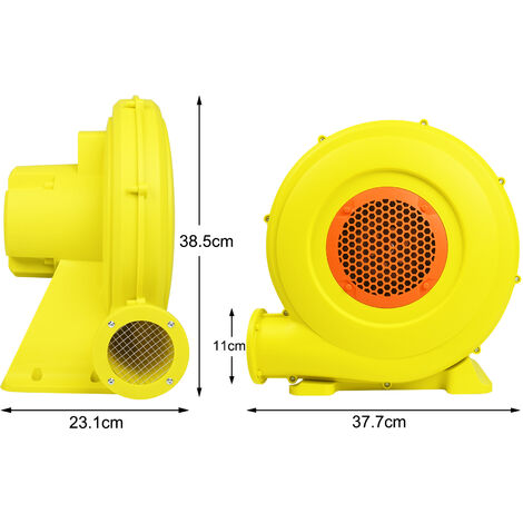 AUFUN 750W elektrische Luftpumpe Gebläsepumpe Ventilator mit Griff, Dauergebläse für aufblasbare Spielzeuge, Windmaschine mit langem Netzkabel, Gelb+Rot (580m³/H 2150Pa)