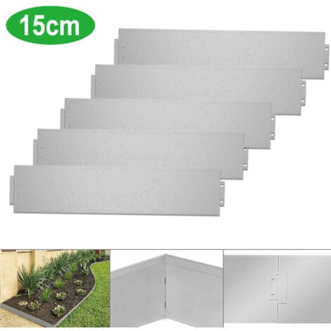Aufun Rasenkante Verzinkt 5m - Flexible Beeteinfassung 50mm Hoch Mit Erdankern