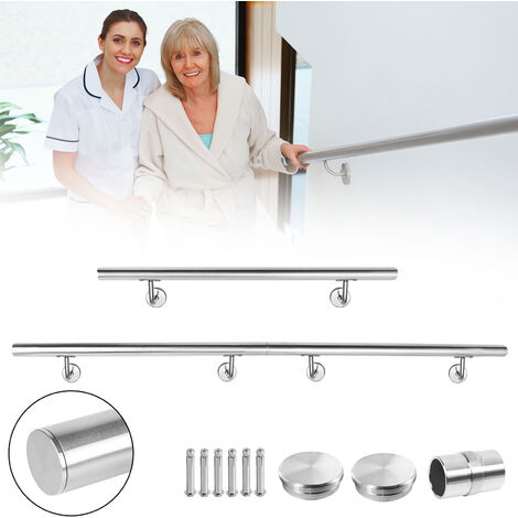 Edelstahl Treppengeländer Handlauf - Anpassbar 50-700cm, Gebürstet