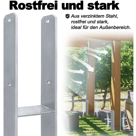 JOIEYOU H Anker Pfostenträger 2 x Pfostenanker feuerverzinkt Ausführung