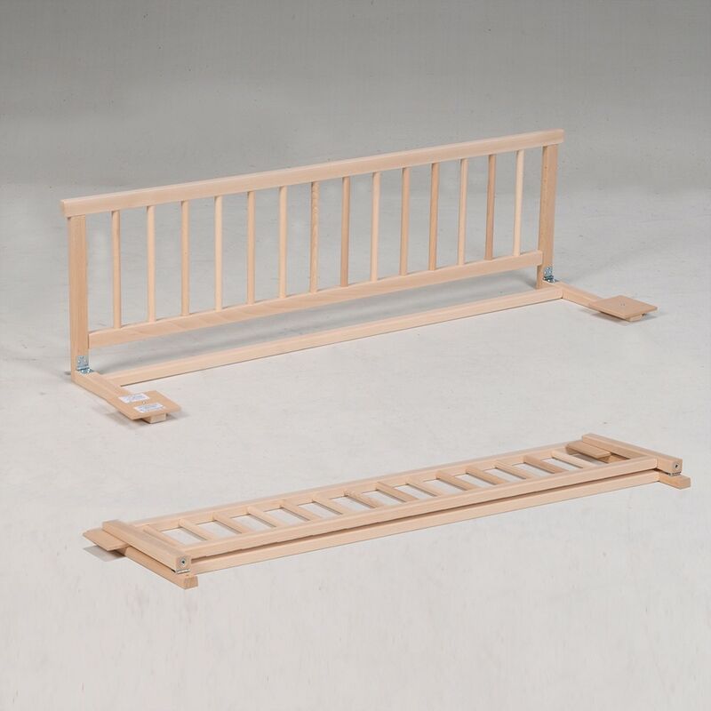 Barrière De Lit Anti-Chute Réglable - Protection Pour Tout-Petits, Bébés Et Enfants - 200 X 70 X 26 Cm - Gris - Soulèvement Vertical