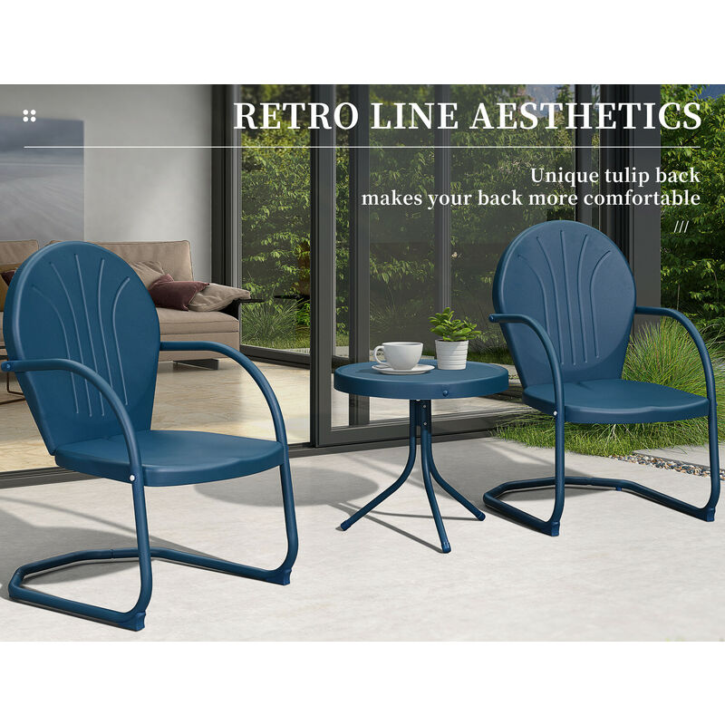 PURPLE LEAF Garden Bistro Set for 2, Weatherproof Patio Set, Bistro