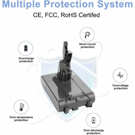 DTK Akku für Dyson V8 SV10 Vacuum Handheld Vacuum Cleaner Laptop [Li-Ion  21,6 V 4000 mAh]