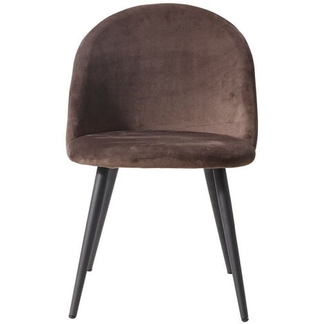 Wokaka Lot de 4 Chaise de salle à manger en velours Chaise de salon Coussins Doux en Velours Assise(brun)