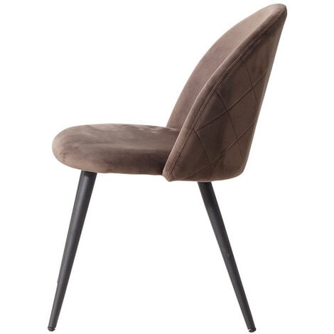 Wokaka Lot de 4 Chaise de salle à manger en velours Chaise de salon Coussins Doux en Velours Assise(brun)