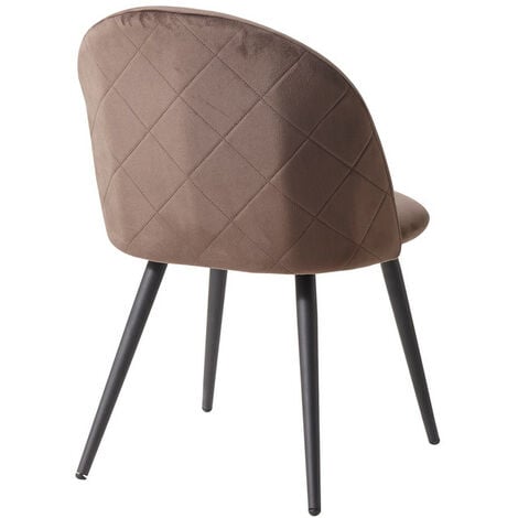 Wokaka Lot de 4 Chaise de salle à manger en velours Chaise de salon Coussins Doux en Velours Assise(brun)