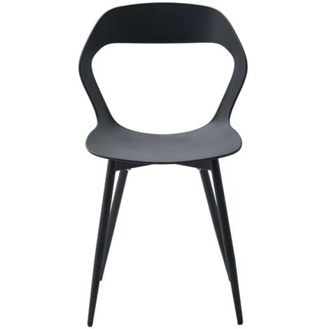 Wokaka Lot de 6 Chaises de Salle à Manger - Chaises Scandinaves - Chaises en Plastique avec Pieds en Métal - Noir