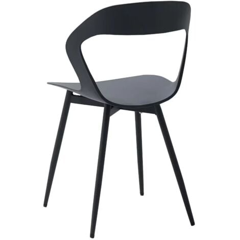 Wokaka Lot de 6 Chaises de Salle à Manger - Chaises Scandinaves - Chaises en Plastique avec Pieds en Métal - Noir