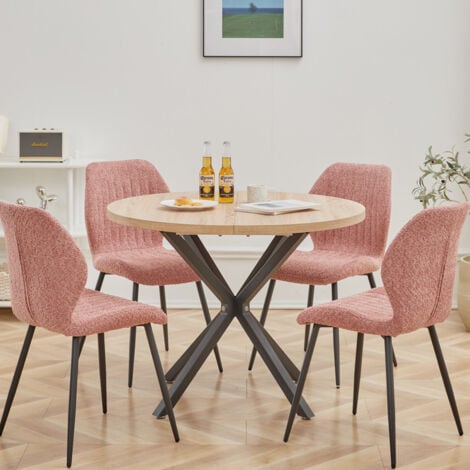 Wokaka Table à manger – table ronde design – bois clair – 100 x 77 cm (LxH)