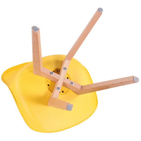 Wokaka Lot de 6 chaises de salle a manger - Coussin de siège en cuir-Scandinave(Jaune)