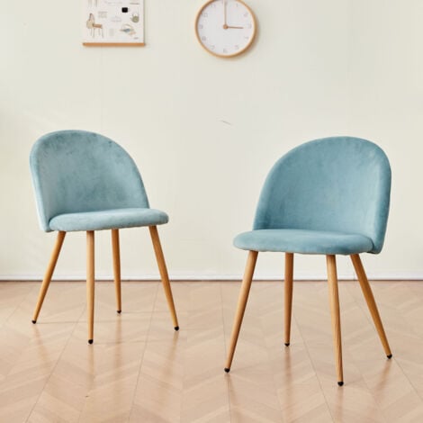 WokakaLot de 2 Chaise de salle à manger en velours Chaise de salon Coussins Doux en Velours Assise (vert)