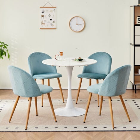 WokakaLot de 2 Chaise de salle à manger en velours Chaise de salon Coussins Doux en Velours Assise (vert)