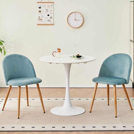 WokakaLot de 2 Chaise de salle à manger en velours Chaise de salon Coussins Doux en Velours Assise (vert)