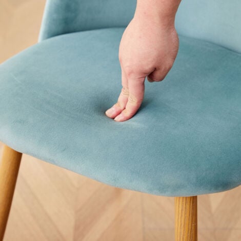 WokakaLot de 2 Chaise de salle à manger en velours Chaise de salon Coussins Doux en Velours Assise (vert)