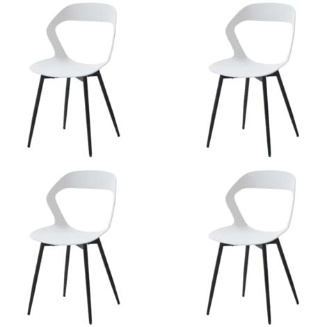 Wokaka Lot de 4 Chaises de Salle à Manger - Chaises Scandinaves - Chaises en Plastique avec Pieds en Métal - Blanc