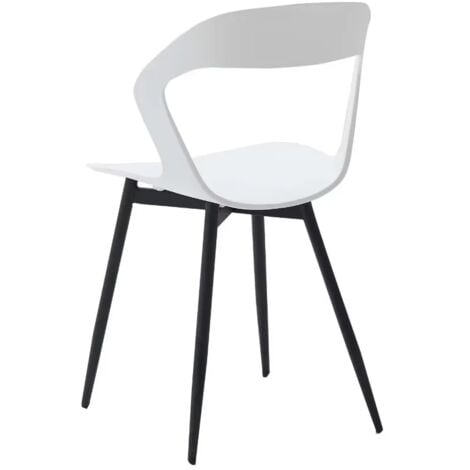Wokaka Lot de 4 Chaises de Salle à Manger - Chaises Scandinaves - Chaises en Plastique avec Pieds en Métal - Blanc