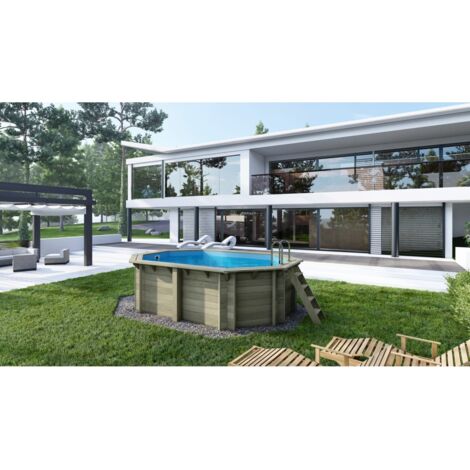 Piscine en bois Nemo 4,3x3 - H.1,18 m cadre en métal, sans dalle béton