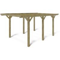 Altanka – Carport en bois traité 3,04x5,12 m – Abri auto 15,56 m² – Hauteur passage 2,07 m – Autoportant avec toiture latté