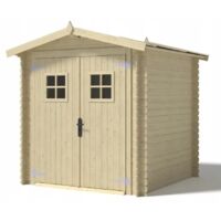 Altanka – Abri de jardin en bois 4m² – Dimensions 2x2m – Épaisseur 19mm – Bois de sapin naturel – Double porte vitrée plexiglas